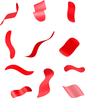 Beyaz Arkaplanda 3B Kırmızı Kurdele