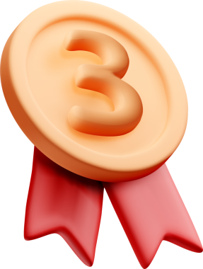 Kırmızı Kurdele Tasarımlı 3B Altın Madalya