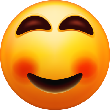 3D Gülümseyen Emoji Yanakları ve Gözleri Kapalı