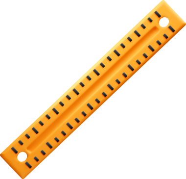 Ölçüm İşaretli 3B Turuncu Cetvel