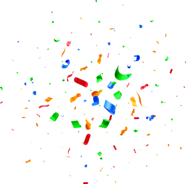 Beyaz Arkaplanda Renkli 3B Konfeti Patlaması