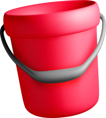 Kullanıcı Tasarımı ile Renkli 3B Kırmızı Kova