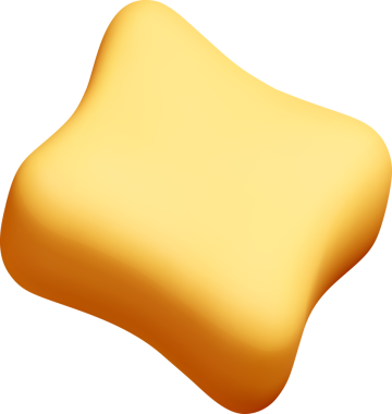 Yumuşak Kenarlı Pürüzsüz 3B Sarı Şekil