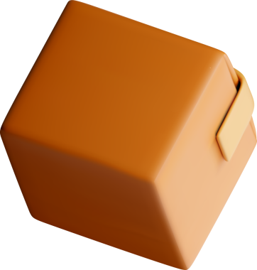 Saplı 3B Soyut Turuncu Kutu Tasarımı