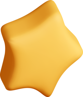 Pürüzsüz Eğrili 3B Sarı Yıldız ŞekliName