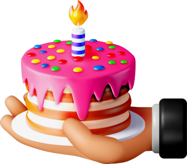 Mumlu Renkli 3B Doğum günü Pastası