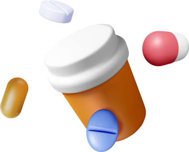 Renkli 3D İlaç ve İlaç Konteynırı