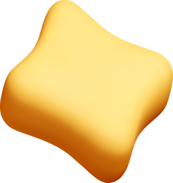 Yumuşak Kenarlı Pürüzsüz 3B Sarı Şekil