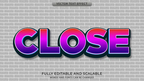 Zavřít Textový Efekt Editovatelný Eps Soubor — Stockový vektor