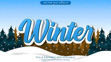 kış metni efekti düzenlenebilir eps dosyası