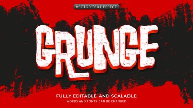 editable grunge text effect with brush watercolor background