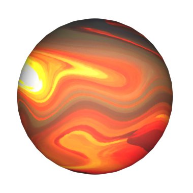 3D red planet ball on a white background