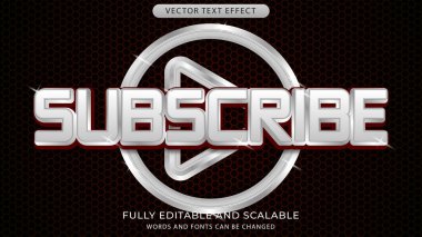editable subscribe text effect in luxury and modern style eps file