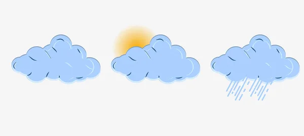 Flat Weather Cloud Illustration Vector File — Stock Vector