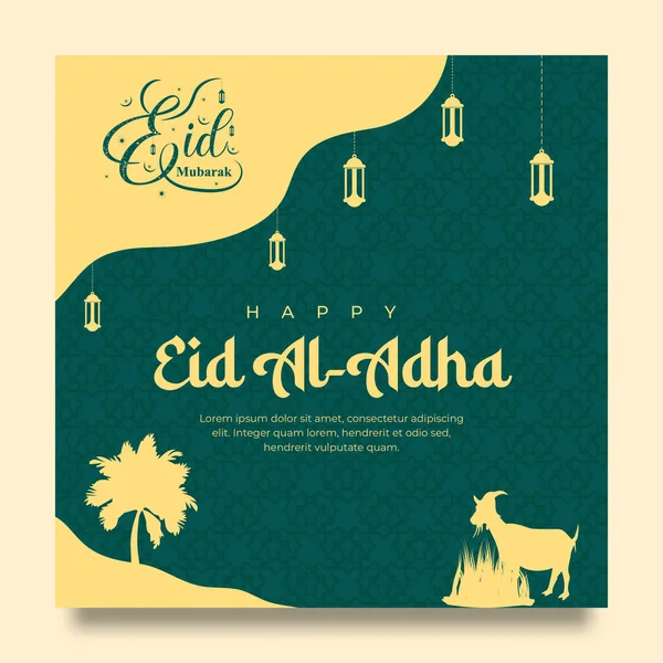 Eid Adha Thème Médias Sociaux Post Template — Image vectorielle