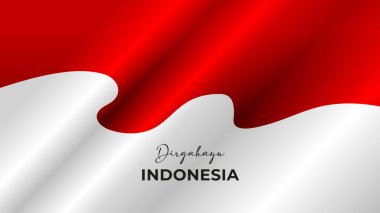 Kırmızı ve beyaz bayrak sallama arkaplanının vektör çizimi