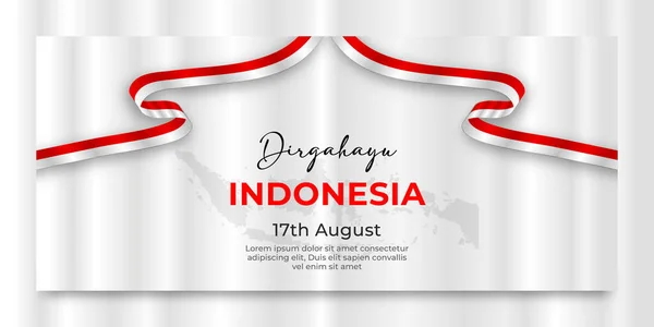 Indonesian Independence Day Banner Template — Stock Vector