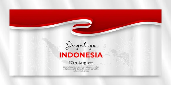 Indonesian Independence Day Banner Template — Stock Vector