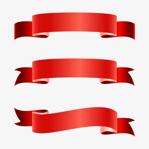 Vector Illustration Set Ribbon Banners — Stock Vector