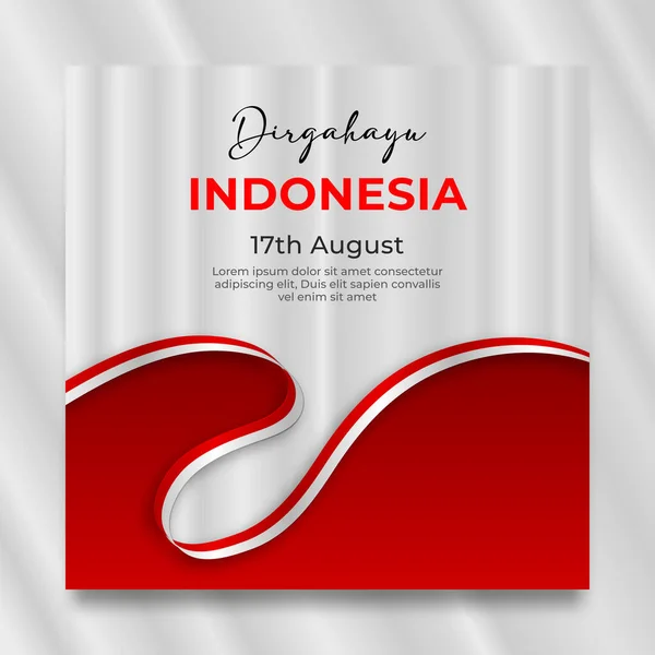 Indonesia Independence Day Social Media Post Template — Stock Vector