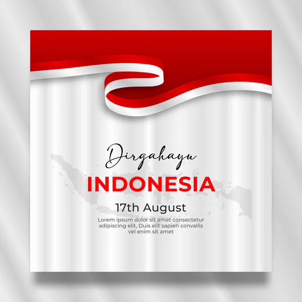 Indonesia Independence Day Social Media Post Template — Stock Vector