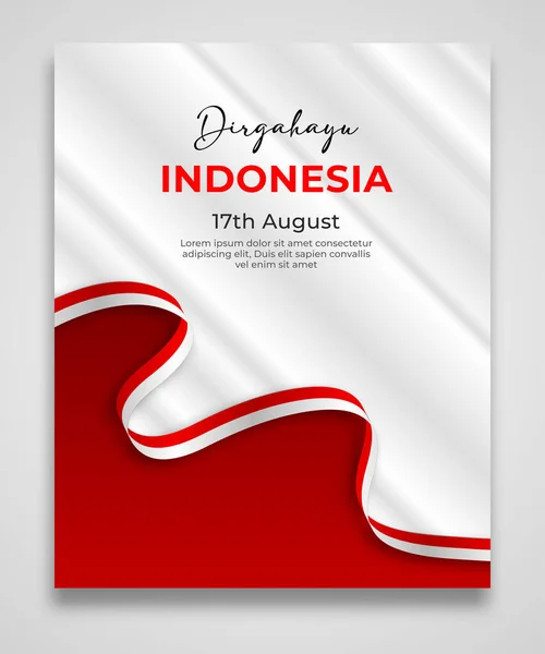 Indonesia Hari Kemerdekaan Media Sosial Post Template - Stok Vektor