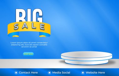 Ürün satışı için soyut gradyan tasarımı ile Podyum 3d boş alanı olan en iyi indirimli şablon afişi