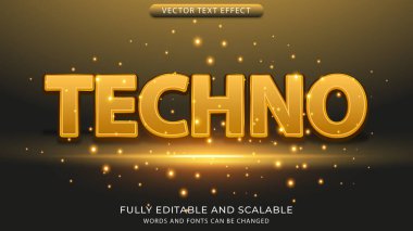 teknoloji temalı düzenlenebilir metin efekti