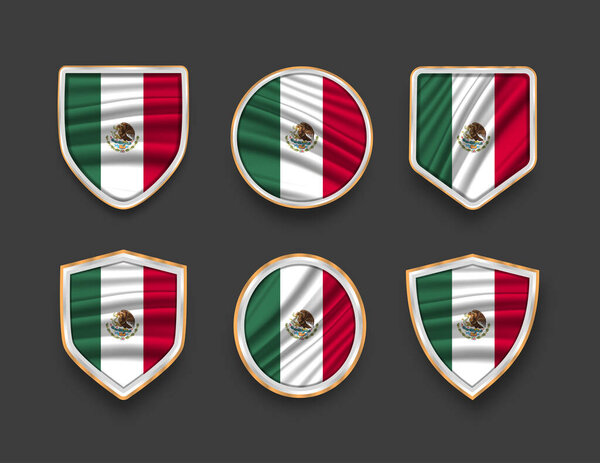 set of flags in frames with various frame shapes