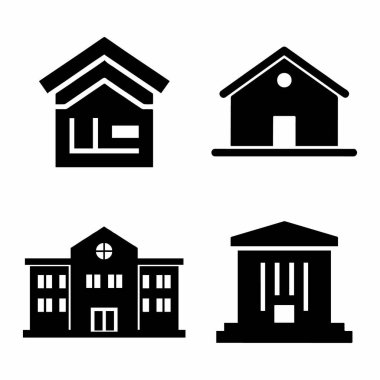 Çeşitli Bina Yapıları ve Tasarımlarının Silüetleri