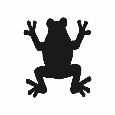 Minimalist Tasarımda Sıçrayan Kurbağa Silüeti