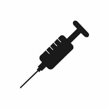 Siyah ve Beyaz Şırınga Gölgesi Vektörü