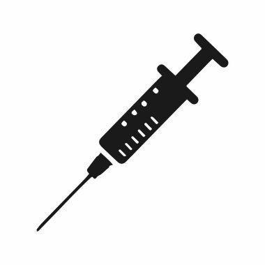 Siyah ve Beyaz Şırınga Gölgesi Vektörü