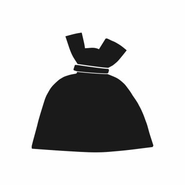 Siyah Siluet Torbalı Minimalist Biçim