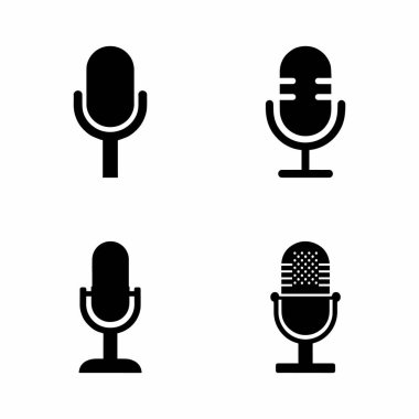 Ses Kayıt ve Yayın için Çeşitli Mikrofon Simgeleri