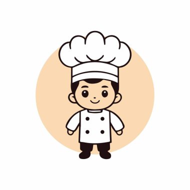 Aşçılık Logosu Çizgi Film Şefi Karakteri Çizimi