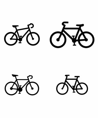 Siyah ve Beyaz Tasarımlı Çeşitli Bisiklet Silüetleri
