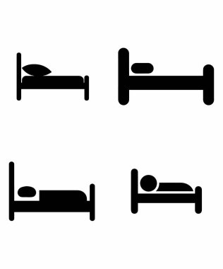 Yastıklı ve Uyuyan Şekilli Çeşitli Yatak Silüetleri