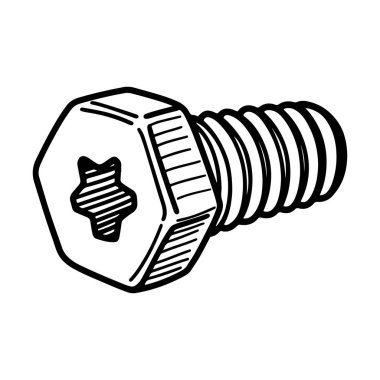 Metal Vidanın Ayrıntılı İllüstrasyonu