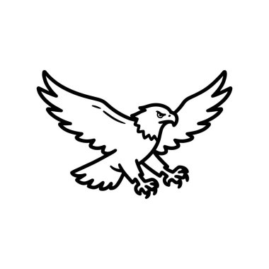 Uçan Kartal Kalın Çizgi Çizimi