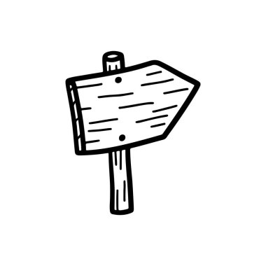 Kırsal Ahşap Ok İşareti Çizimi