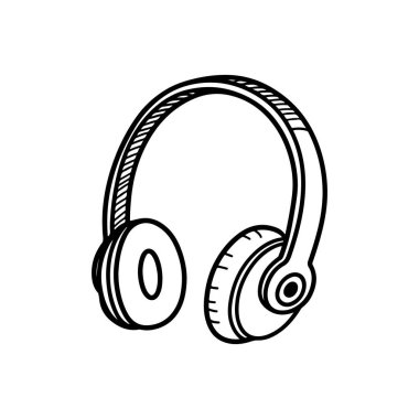 Modern Kulaklıklar Basit Satır Çizimi