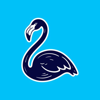 Zarif Minimal Flamingo Logo Tasarımı Simgesi