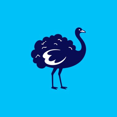 Zarif Minimum Devekuşu Logosu Tasarım Simgesi