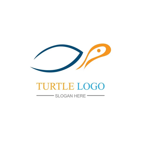 Kaplumbağa Logosu Tasarım Vektör Llüstrasyon Şablonu — Stok Vektör