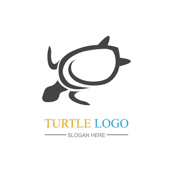 Kaplumbağa Logosu Tasarım Vektör Llüstrasyon Şablonu — Stok Vektör