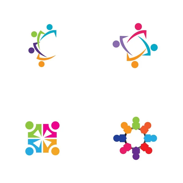 Conjunto Modelo Design Ícone Logotipo Comunitário — Vetor de Stock