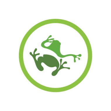 kurbağa logosu vektör çizim şablonu