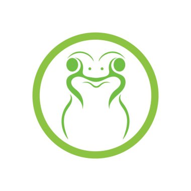 kurbağa logosu vektör çizim şablonu