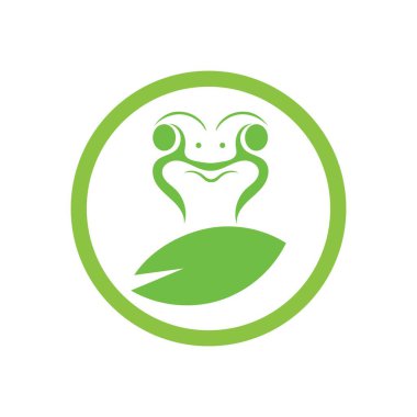 kurbağa logosu vektör çizim şablonu